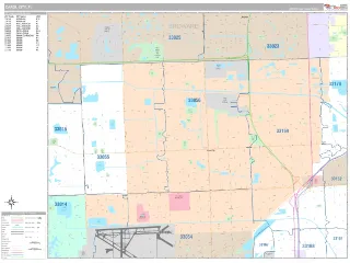 Carol City, FL Classic style ZIP Code wall map