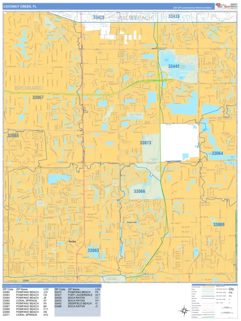 Coconut Creek, FL city map