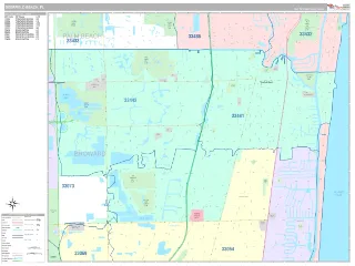 Deerfield Beach, FL Classic style ZIP Code wall map