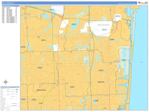 Hollywood, FL city map