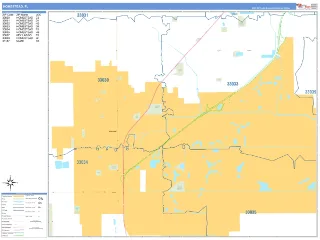 Homestead, FL Business Reference style ZIP Code wall map