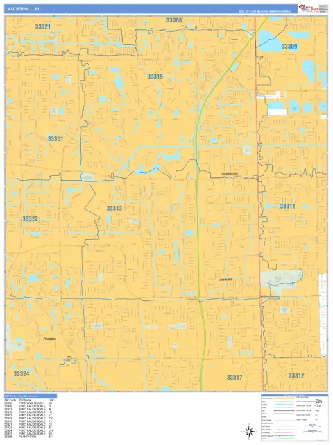 Lauderhill, FL city map