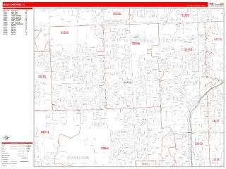 Miami Gardens, FL RedLine style ZIP Code wall map