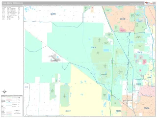 Palm Beach Gardens, FL Classic style ZIP Code wall map