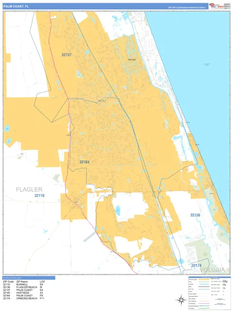 Palm Coast, FL city map