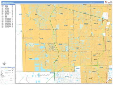 Pembroke Pines, FL city map