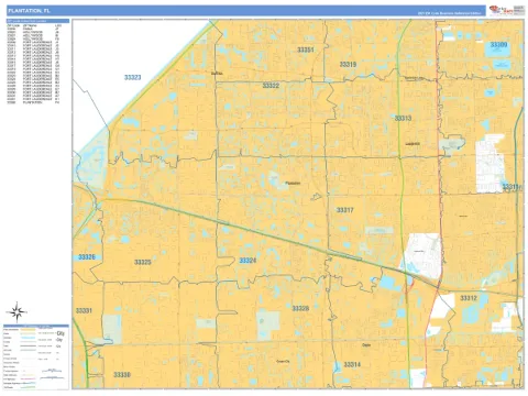 Plantation, FL city map