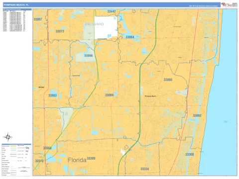 Pompano Beach, FL city map