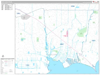 Port Charlotte, FL Classic style ZIP Code wall map