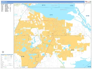 Sanford, FL Business Reference style ZIP Code wall map