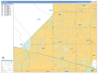 Sunrise, FL Business Reference style ZIP Code wall map