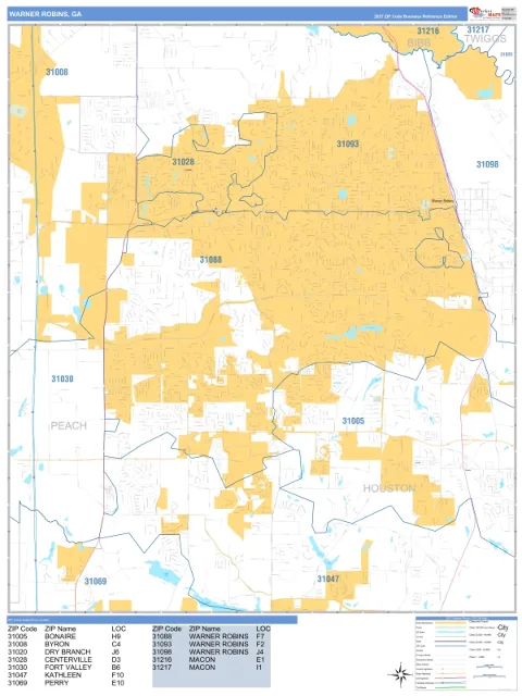 Warner Robins, GA city map