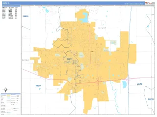 Ames, IA Business Reference style ZIP Code wall map