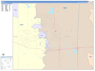 Ames, IA ColorCast style ZIP Code wall map
