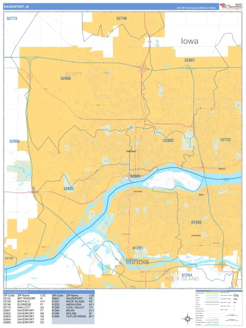 Davenport, IA city map