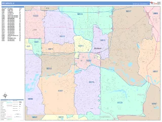Des Moines, IA ColorCast style ZIP Code wall map