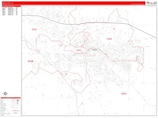 Iowa City, IA RedLine style ZIP Code wall map