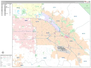 Boise, ID Classic style ZIP Code wall map