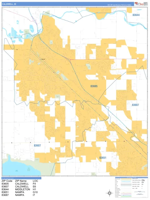 Caldwell, ID city map