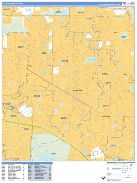 Arlington Heights, IL city map