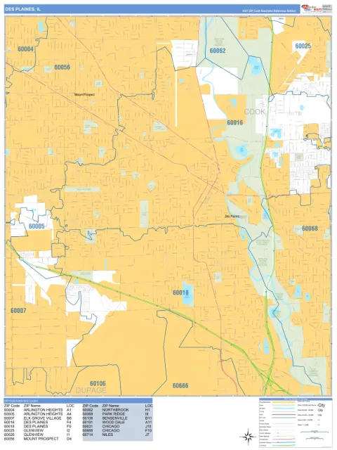 Des Plaines, IL city map