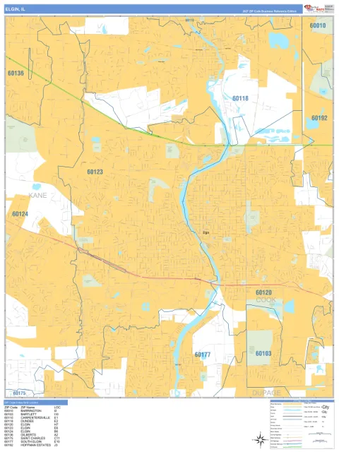 Elgin, IL city map