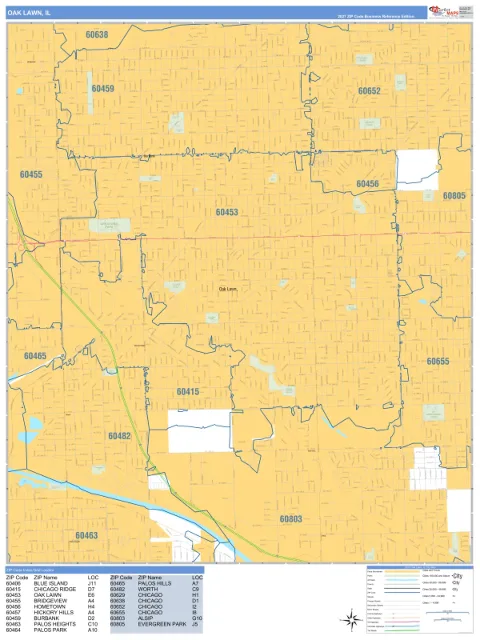 Oak Lawn, IL city map