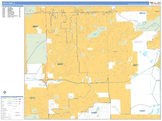 Tinley Park, IL Business Reference style ZIP Code wall map