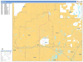 Carmel, IN Business Reference style ZIP Code wall map