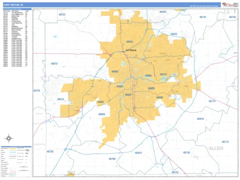 Fort Wayne, IN city map