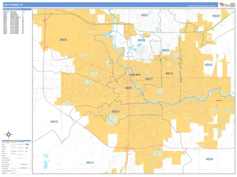 South Bend, IN city map