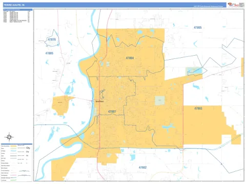 Terre Haute, IN city map