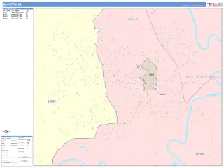 Manhattan, KS ColorCast style ZIP Code wall map