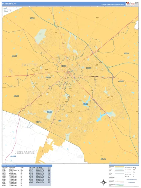 Lexington, KY city map