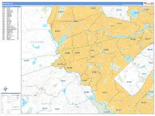 Newton, MA Business Reference style ZIP Code wall map