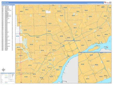 Detroit, MI city map