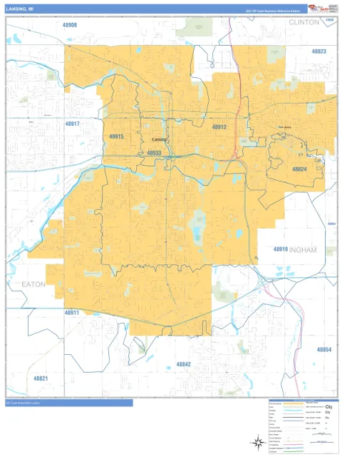 Lansing, MI city map
