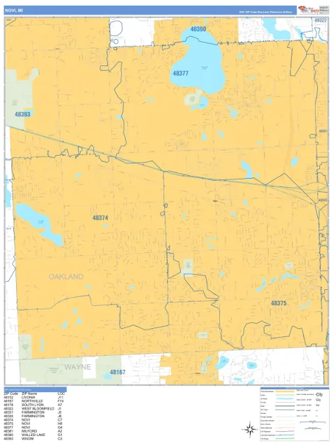 Novi, MI city map