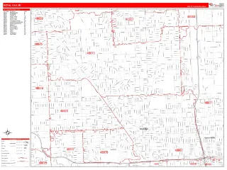 Royal Oak, MI RedLine style ZIP Code wall map