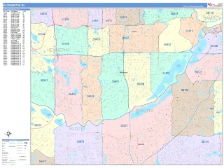 Bloomington, MN ColorCast style ZIP Code wall map