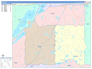 Eagan, MN ColorCast style ZIP Code wall map