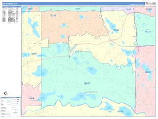 Eden Prairie, MN ColorCast style ZIP Code wall map