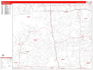 Minnetonka, MN RedLine style ZIP Code wall map