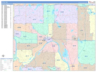 St Paul, MN ColorCast style ZIP Code wall map