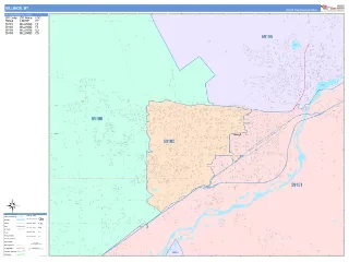 Billings, MT ColorCast style ZIP Code wall map