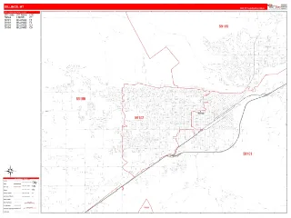 Billings, MT RedLine style ZIP Code wall map