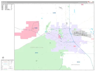 Helena, MT Classic style ZIP Code wall map