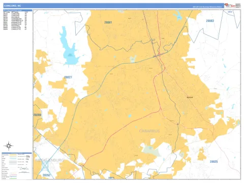 Concord, NC city map
