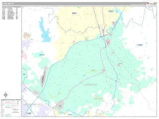 Concord, NC Classic style ZIP Code wall map
