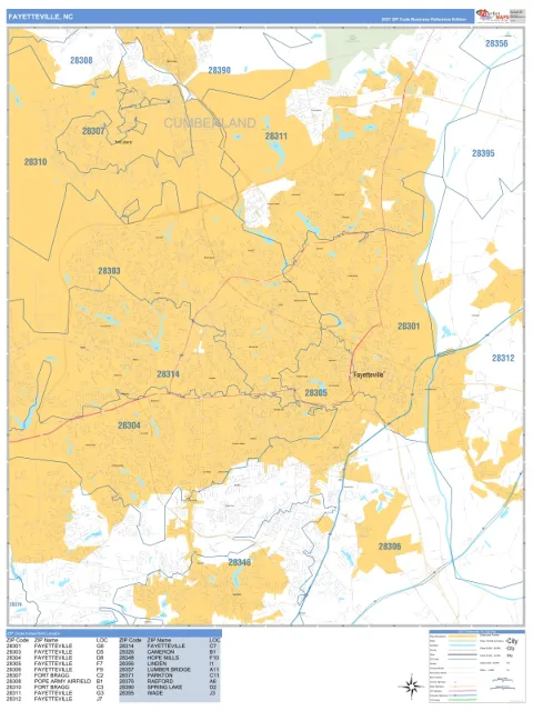 Fayetteville, NC city map